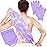 Anezus Exfoliating Back Scrubber Bath Gloves Set, Exfoliating Shower Towel with Shower Gloves for Body Scrub, Back Cleaner Wash Gloves to Remove Dead Skin (Purple)