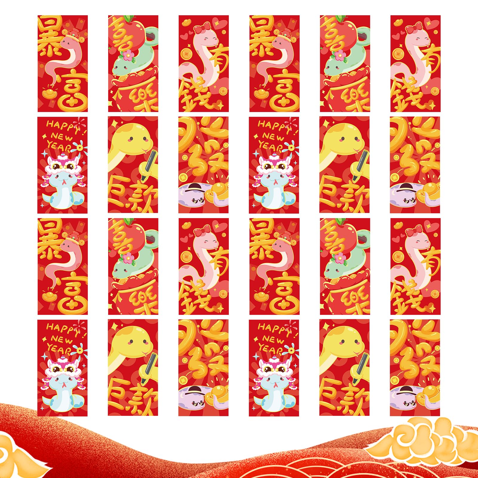 Buste Rosse Cinesi Hong Bao per Capodanno Rosse Dorate in Rilievo Feste Primavera Matrimoni