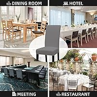 Vista 6 de Easy-Going - Juego de 2 fundas elásticas para sillas de comedor, fundas para sillas de comedor, fundas de silla Parsons para comedor, ceremonia
