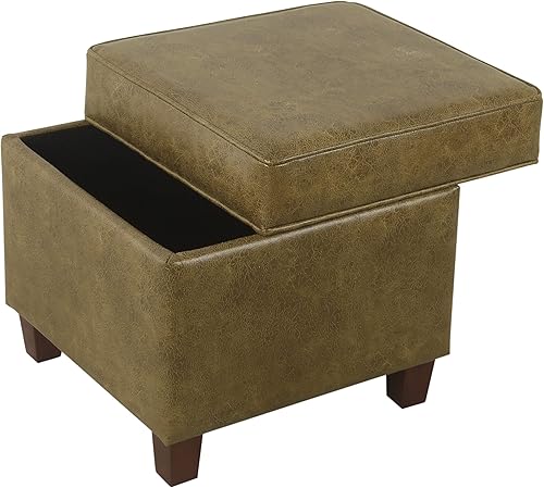 Miniatura 138 de HomePop Decoración del hogar | K7342-F2236 | Otomana clásica cuadrada de almacenamiento con tapa abatible | Otomana con almacenamiento para sala de