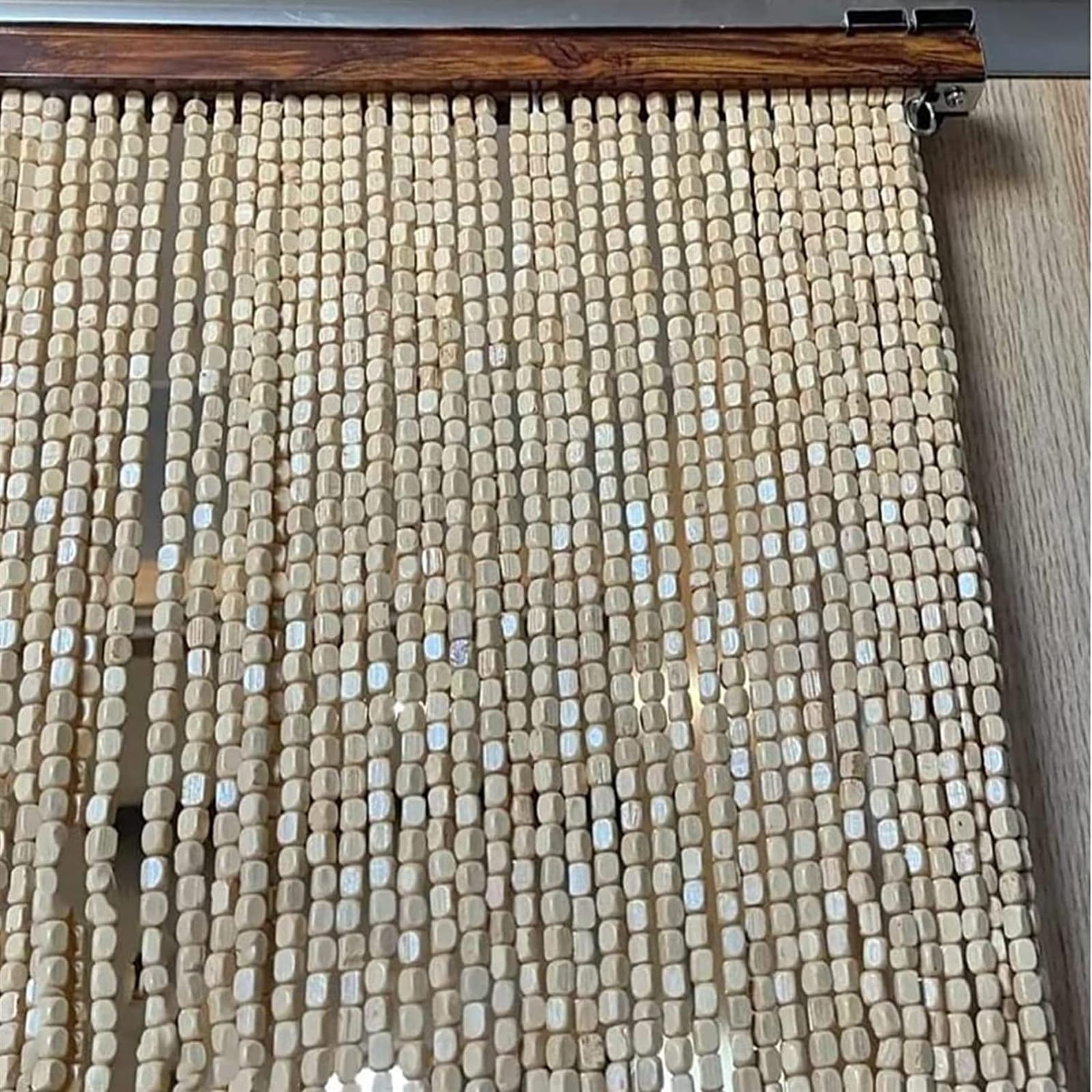 Rideau de perles en bois de bambou, 70 brins (71,1 x 119,4 cm), séparateur de pièce à suspendre, rideau de perles de porte élégant pour armoires, écran de perles en bois décoratif pour décoration