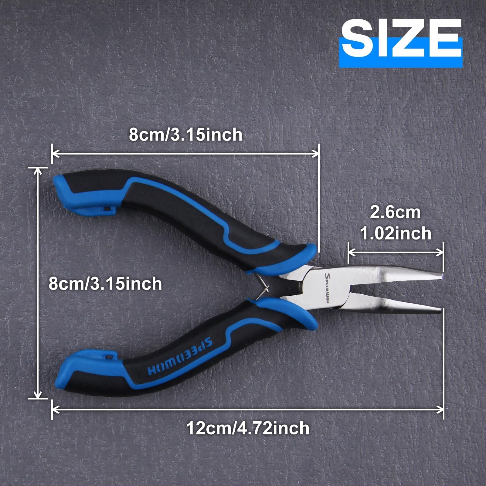 SPEEDWOX 5-Inch Bent Chain-Nose Pliers Mini 45-Degree Bent Nose Pliers for Jewelry Making PVC Grip Handle with Double Leaf Springs Curved Nose Plier for Jewelry Make Repairing Jewelry Making Tool - Image 2