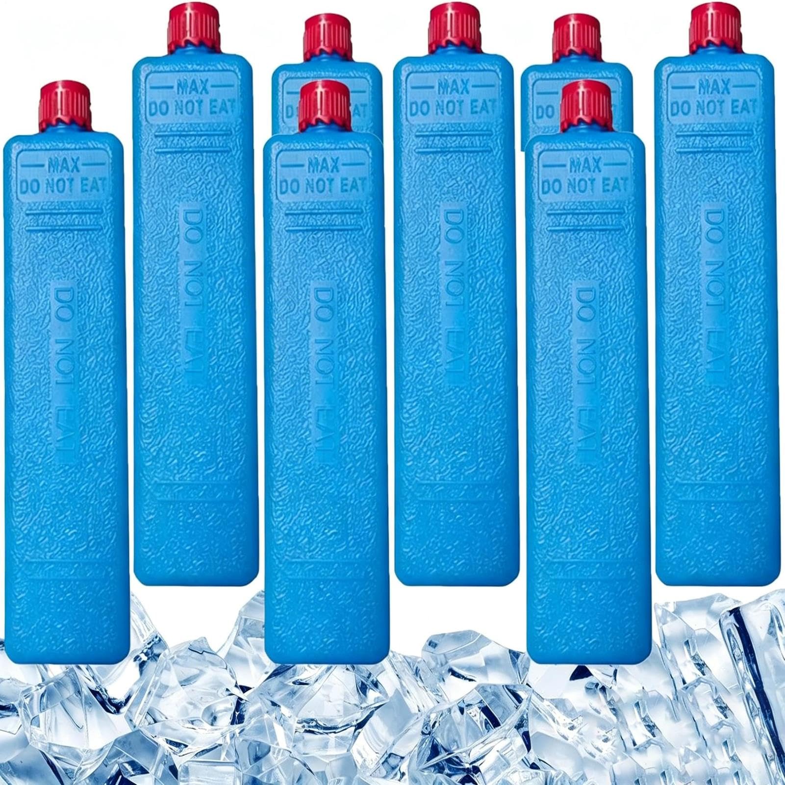 Fierudeng Reusable Freezer Blocks, 200ml*8 Ice Packs For Cooler Bags, Refreezable Cooling Accessories For Picnics Beach Road Trip Fishing Camping Breastmilk Storage