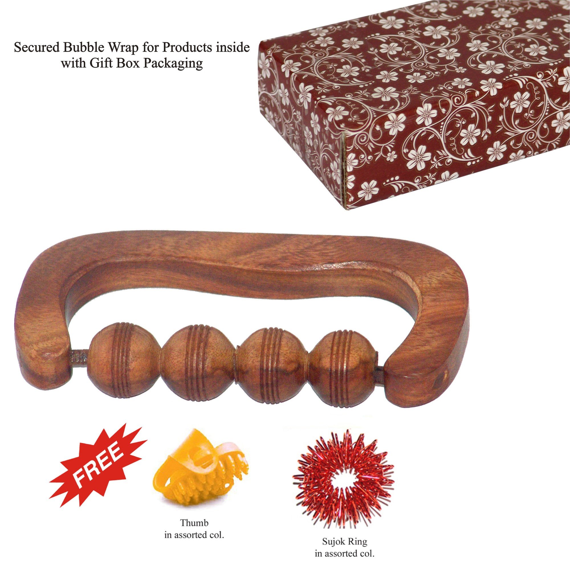 ROYAL Wooden Ball Massager Handy Grip Body Roller