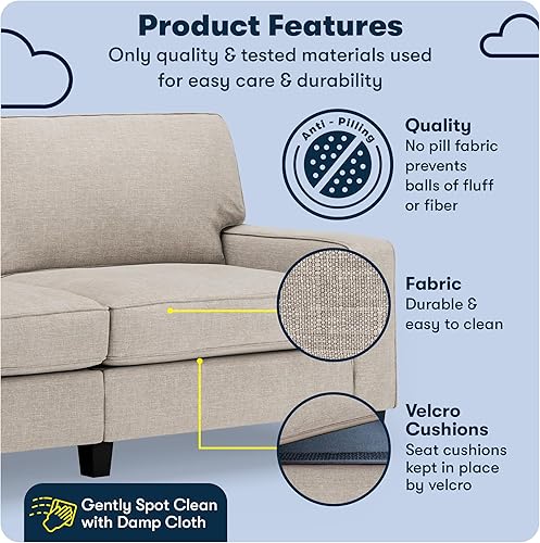 Miniatura 186 de Serta Palisades Sofás Tapizados para Sala, Sofá de Diseño Moderno, Tela, gris (Glacial Gray) gris (Glacial Gray),Beige,Marrón,Alforfón Beige,Marrón