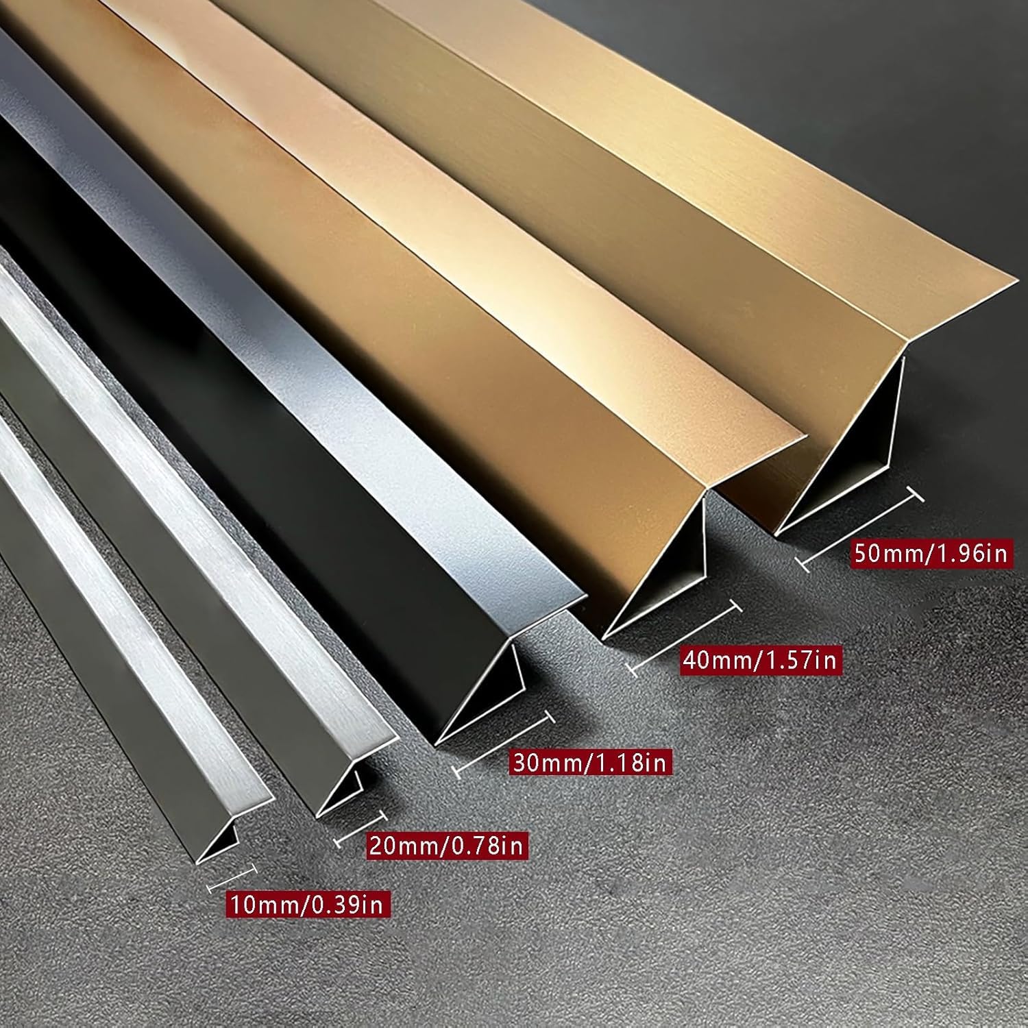 Perfil De Transición De Aleación De Aluminio para Altura De Suelo, 100 Cm De Largo, Perfil para Junta De Dilatación, Alturas De 1-5 Cm, Paquete De 2 para Suelos., Grau Gebürstet, Breite: 50 mm
