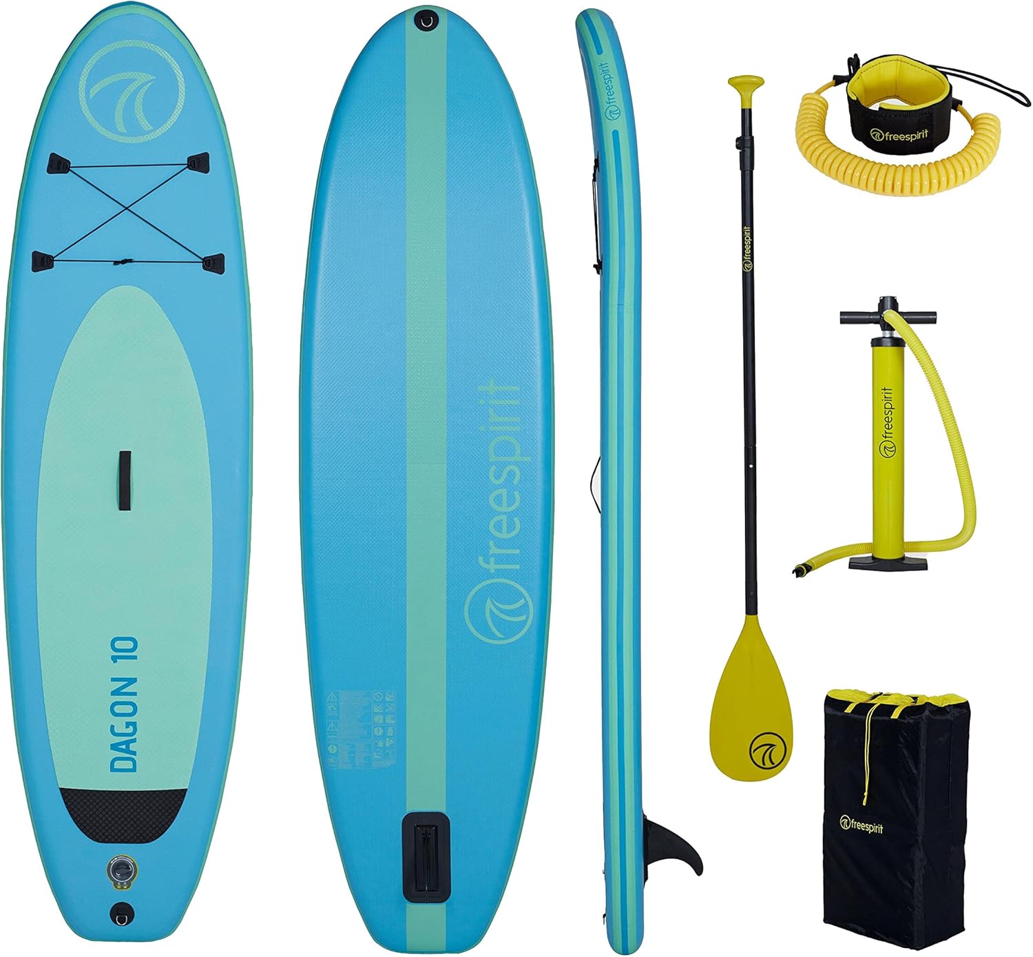 FREESPIRIT Dagon 10 ft Stand-up Inflatable Paddle Board Set with Paddle ...