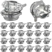 25 Pack 1/2 inch Clamp Type Cable Connectors, Zinc Alloy Wire Clamps for NM Cables, Electric Wires, Metallic Conduit, Electrical Box