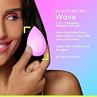 Vista 3 de Beautyblender® Esponja de maquillaje Wave Beauty Blender, espuma súper suave que mezcla fácilmente bases, polvos y cremas, fabricada en EE. UU.