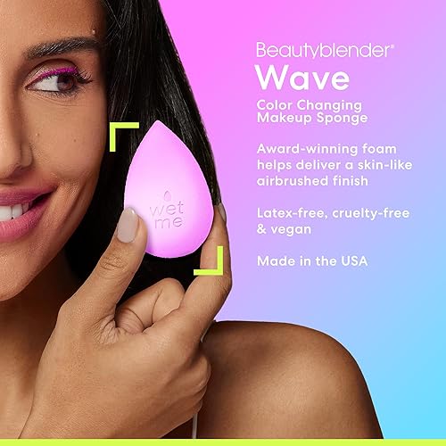Miniatura 3 de Beautyblender  Esponja de maquillaje Wave Beauty Blender, espuma súper suave que mezcla fácilmente bases, polvos y cremas, fabricada en EE. UU.,
