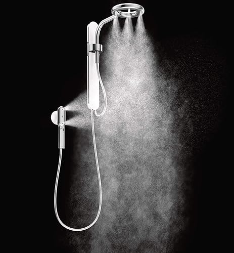 Miniatura 2 de Moen N214C0CH - Ducha de spa con ducha de lluvia, ducha de mano y muelle magnético, cromoblanco