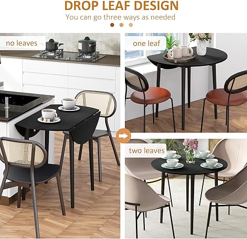 Miniatura 5 de Round Drop Kitchen Table,Folding Dining Table,for Small Spaces