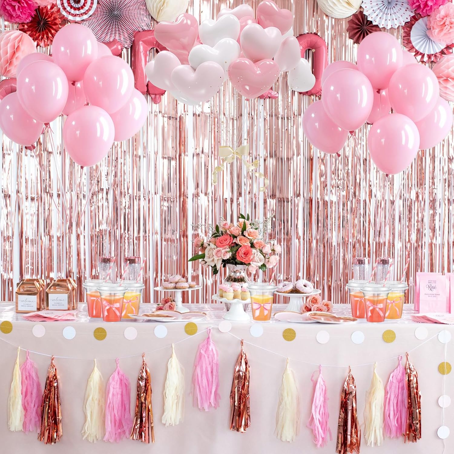 60 Set Pink Bow Plastic Cups Bulk 14 oz Disposable Clear Cups with Lids and Paper Straws for Pink Bow Party Birthday Supplies Favor Decorations - Image 6