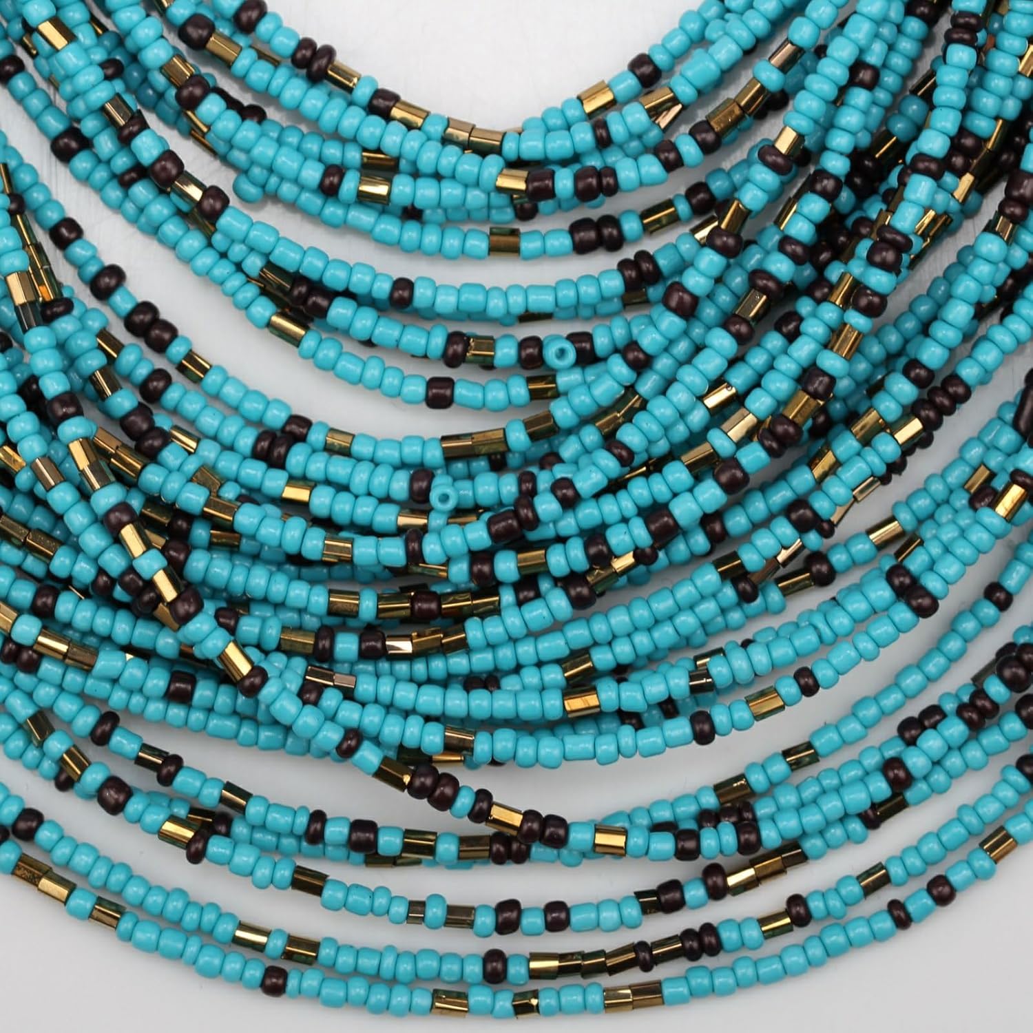 Colorful Chunky Statement Pendant Necklace Earrings Set for Women Bohemian Seed Bead Vintage Ethnic Multi Layers Female Jewelry Set - Image 6