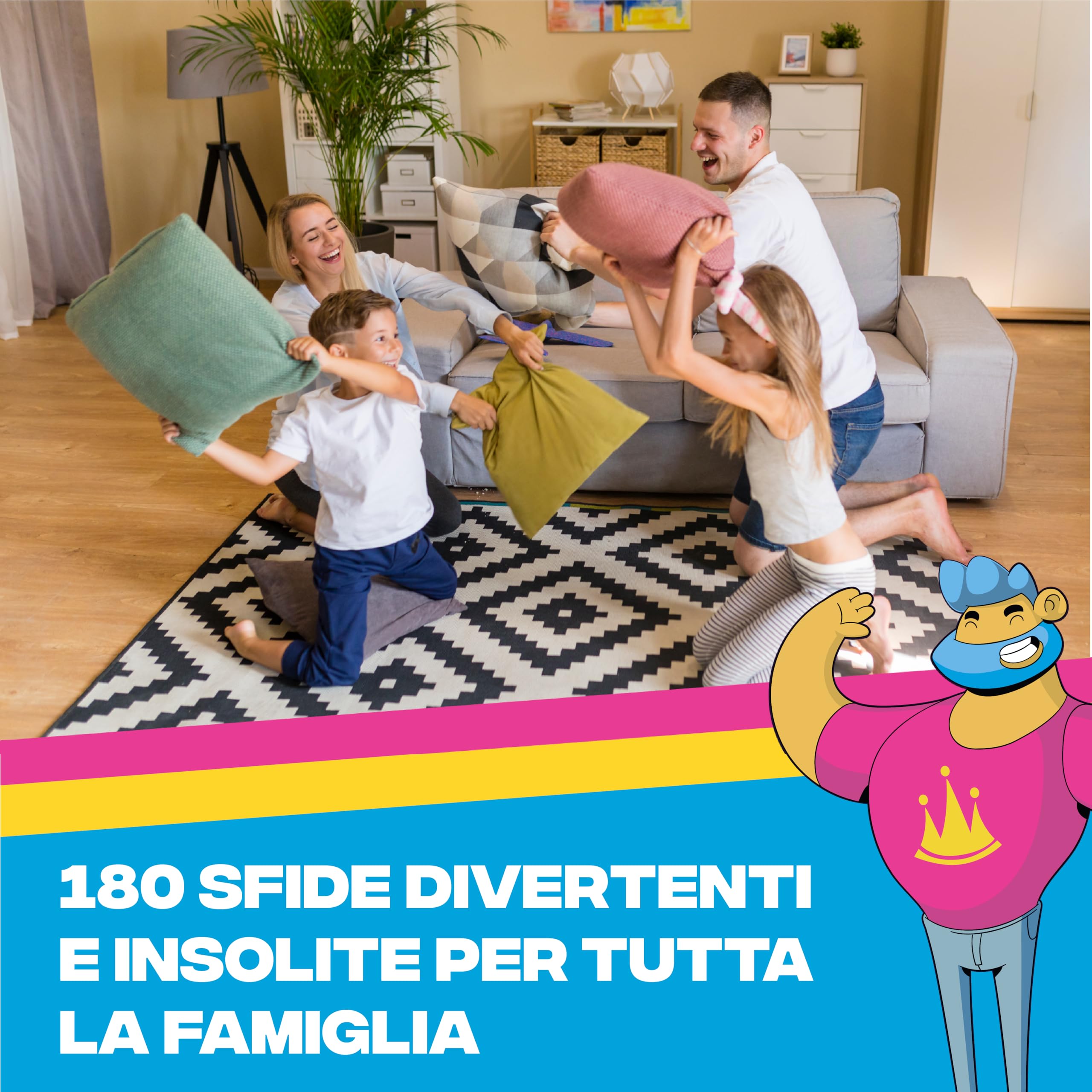 Family Challenge - Giochi di Società per famiglie - Domande divertenti e sfide per bambini e adulti - Gioco da tavolo - Gioco di Carte 8+ Anni - Italiano