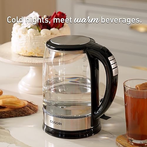 Miniatura 10 de COSORI Hervidor eléctrico con control de temperatura y protección para hervir en seco, sin BPA, hervidor de cuello de cisne negro y eléctrico, 0.8L,
