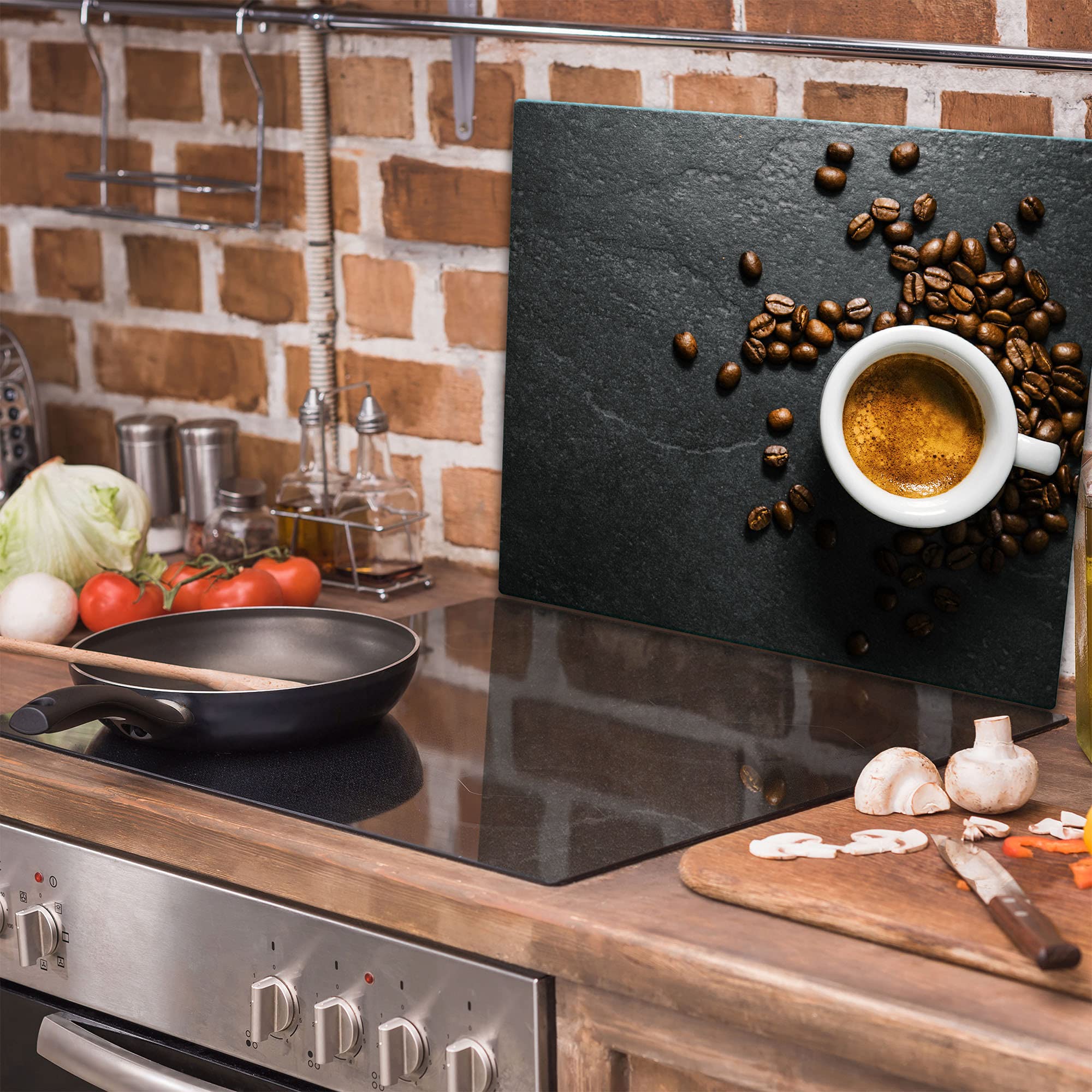 Piastra di copertura per piano cottura in ceramica 1 pezzo 80x52 caffè marrone copertura alzatina in