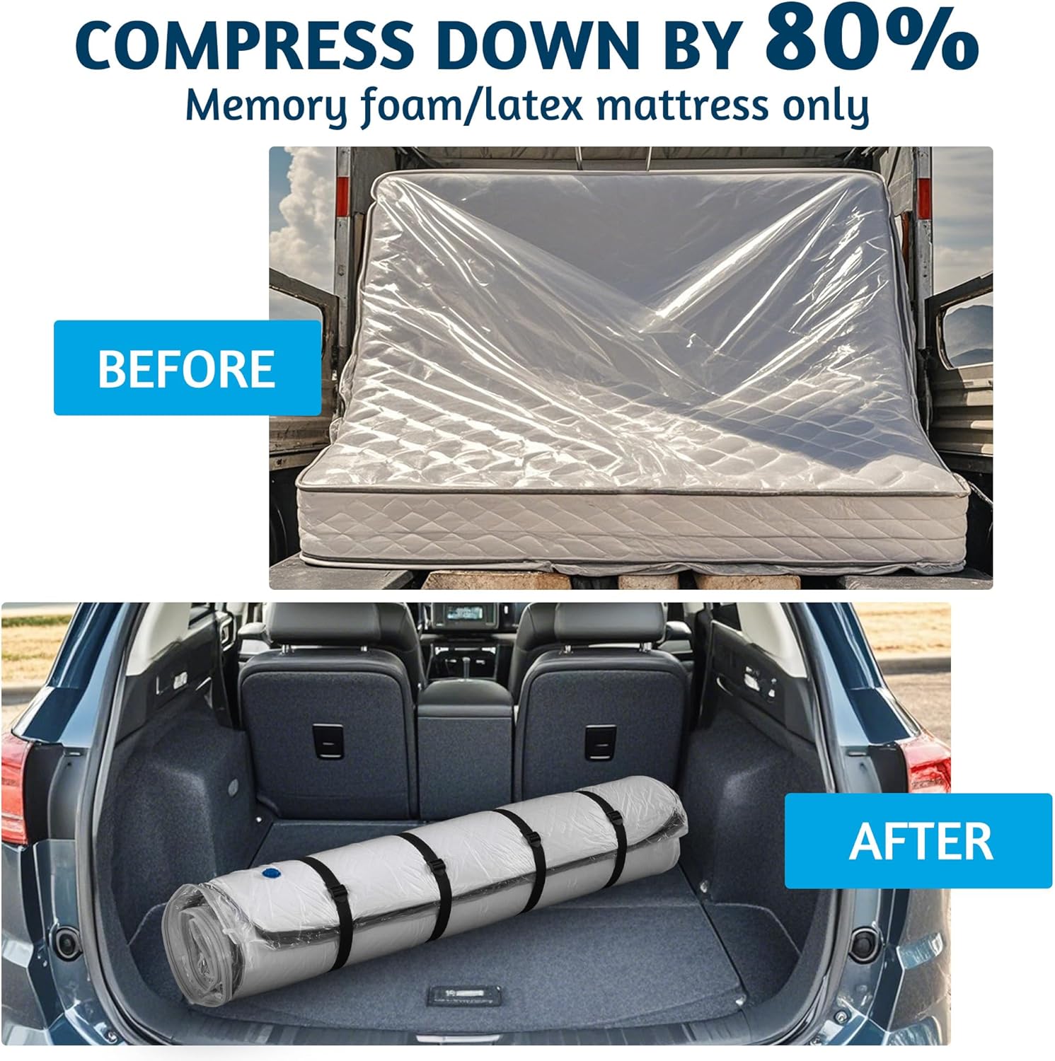 Vacuum Mattress Bag for Memory Foam and Latex - Sealed for Easy Movement, Transport and Storage (Queen/Full/Full-XL) - Image 4