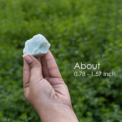 Miniatura 4 de YATSKIA Cristal de amazonita, cristales crudos de 1 libra, cristales curativos, suministros de reiki, cristales crudos a granel, piedras