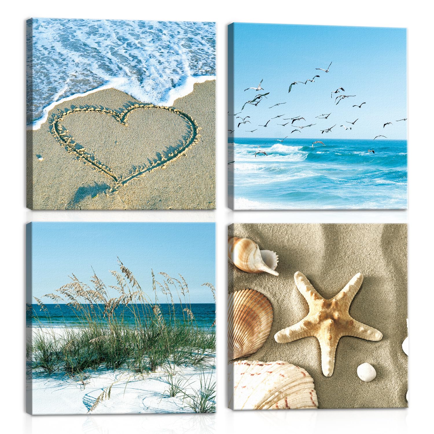 Wandbild „It Is Well With My Soul“ – Leinwanddruck Mit Seestern-Design, Gerahmt