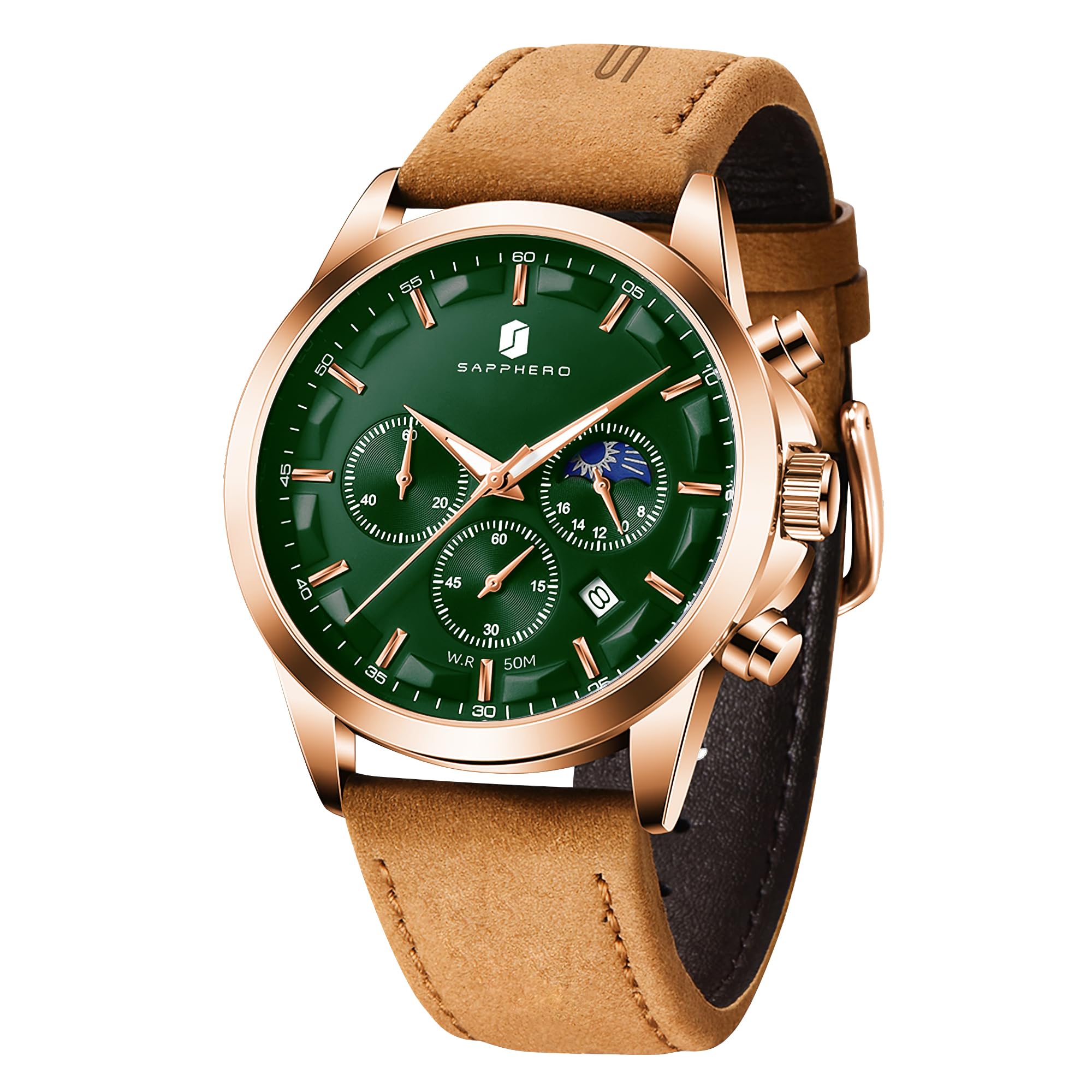 BY BENYAR Mens Watches Analog Quartz Chronograph Waterproof Wrist Watches for Men Fashion Business Work Casual Sport Designer
