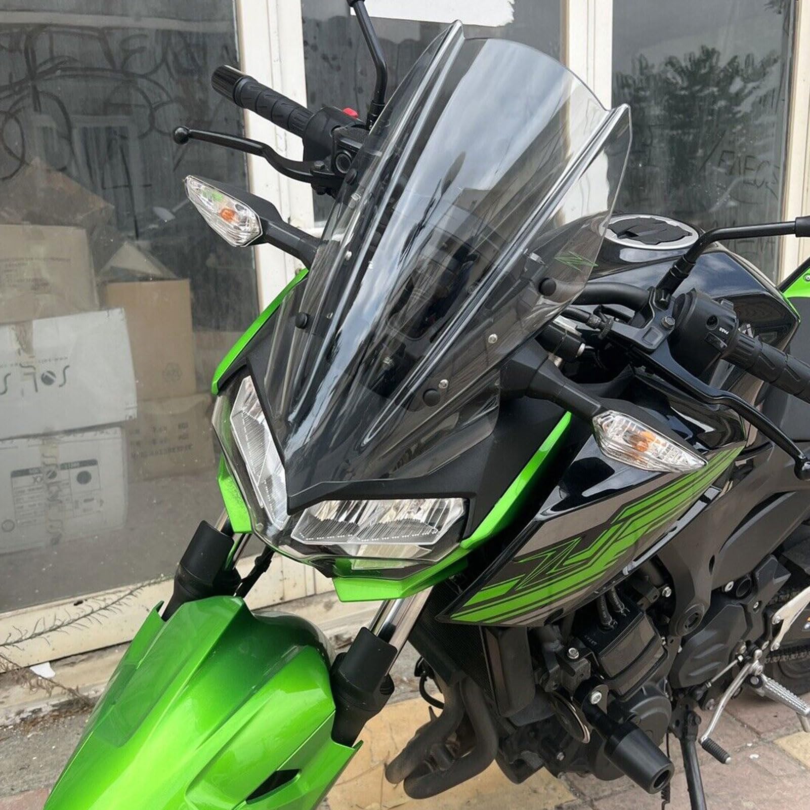 SHINKXMT オートバイ レーシング ウインドスクリーン フロントガラス エアディフレクター バイザー バイザー 適用車種 Z400 Z250 Z 400 Z 250 アクセサリー 2019 2020 2021 2022 2023 (ライトスモーク)