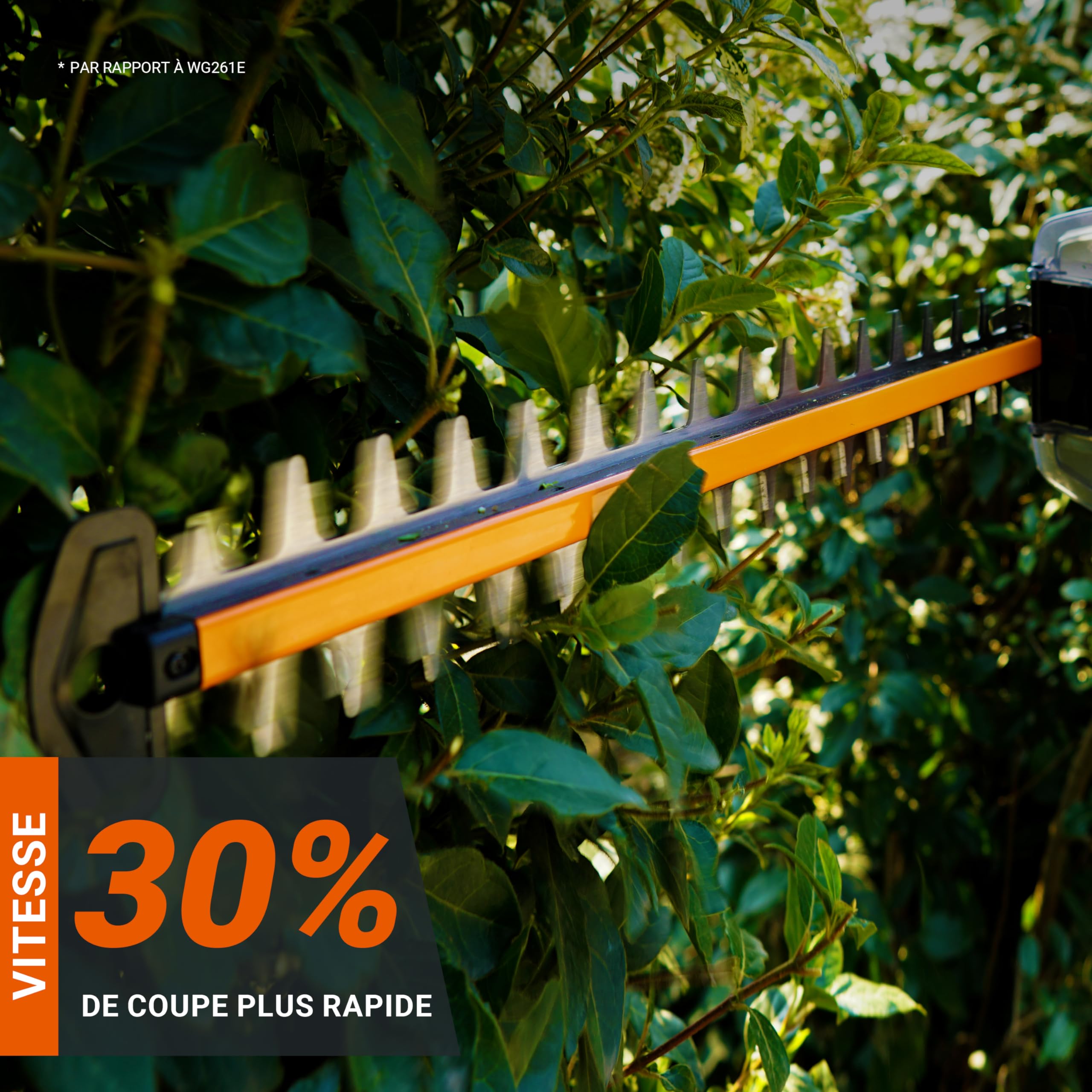 Pack WORX Nitro Taille-Haies sans Fil 20V WG263E.9 + Kit Batterie 4Ah, Chargeur Rapide, Lame Double Action de 56 cm, écartement de 27 mm, Moteur Brushless, Léger et Ergonomique, foureau de Protection