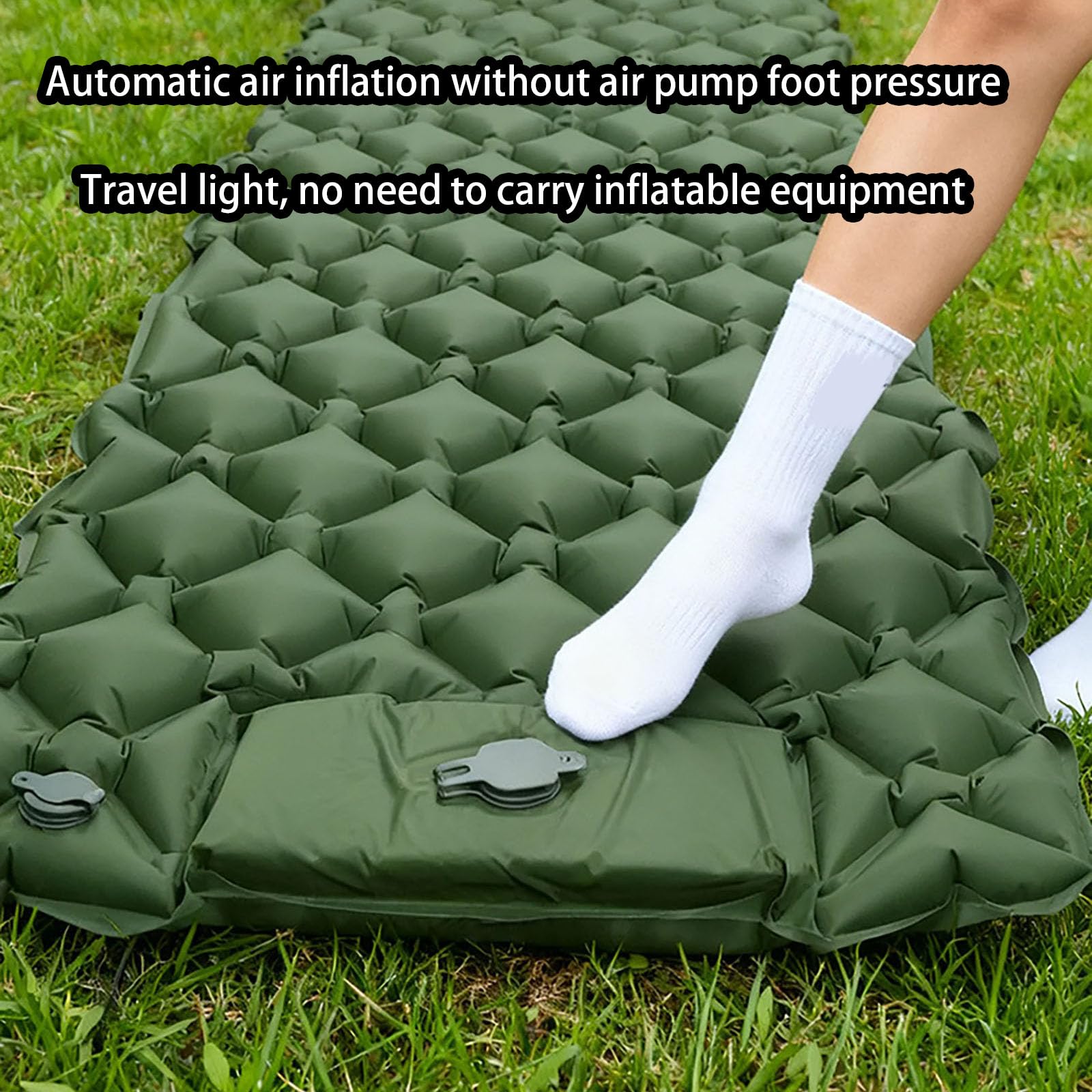 Colchoneta De Camping Inflable Confort 7 Cm Impermeable Resistente Al Desgarro Colchon De Aire Conectable con Almohada para Viajes En Coche Playa Césped Y Picnic