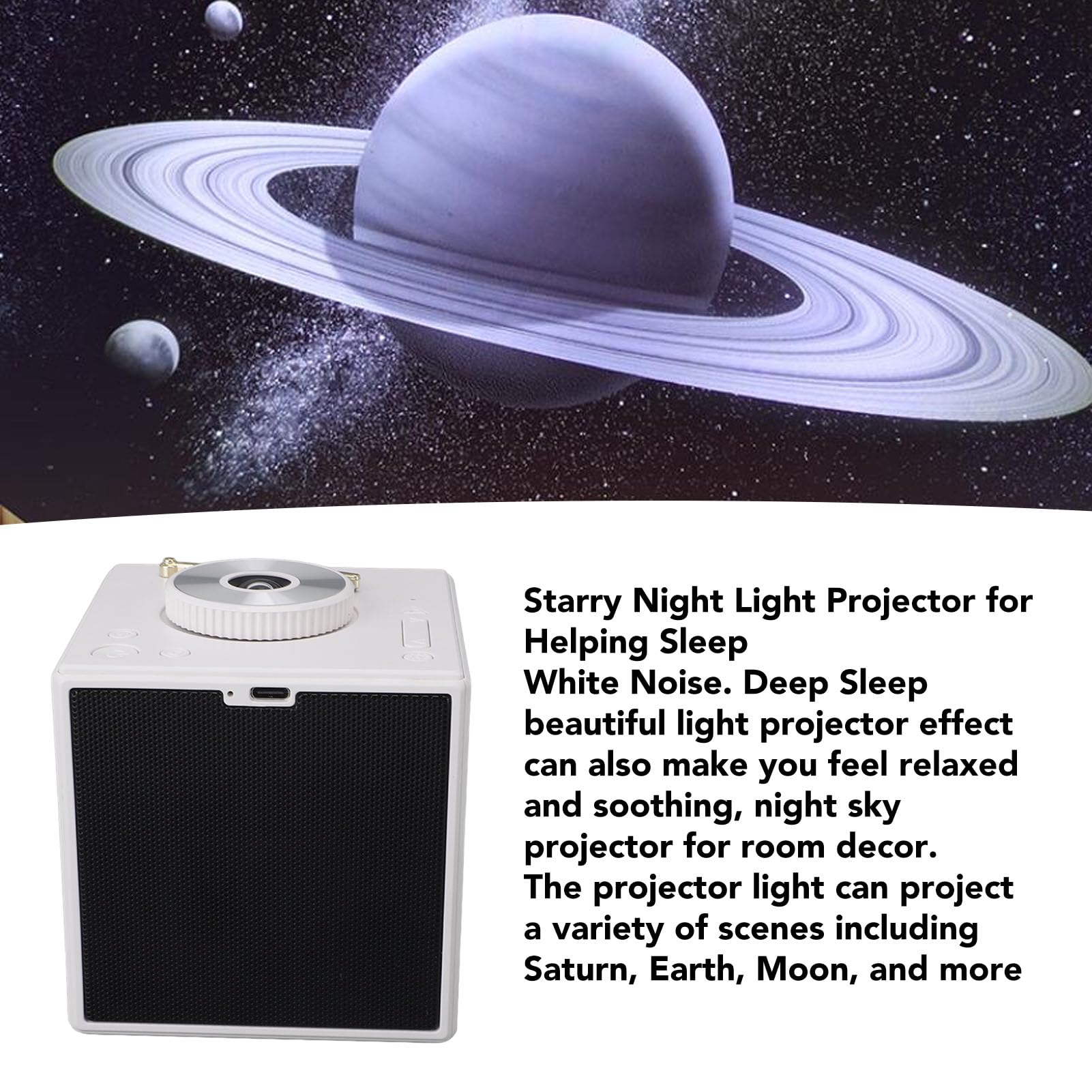 TOPINCN Projecteur D'étoiles, Veilleuse Galaxie avec Projection 3D, Bluetooth et Bruit Blanc pour la Décoration de la Chambre D'enfants et D'adultes