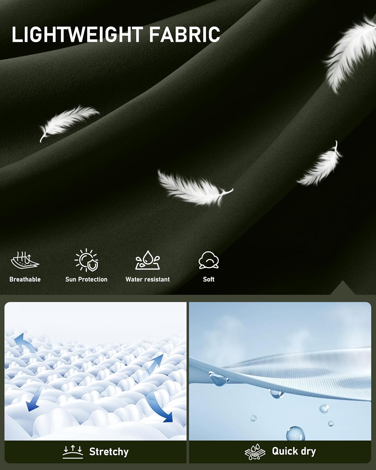 Viodia Women's 9''/11'' Hiking Shorts Long Bermuda Lightweight Shorts Quick Dry Athletic Golf Shorts with 3 Zipper Pockets - Image 7