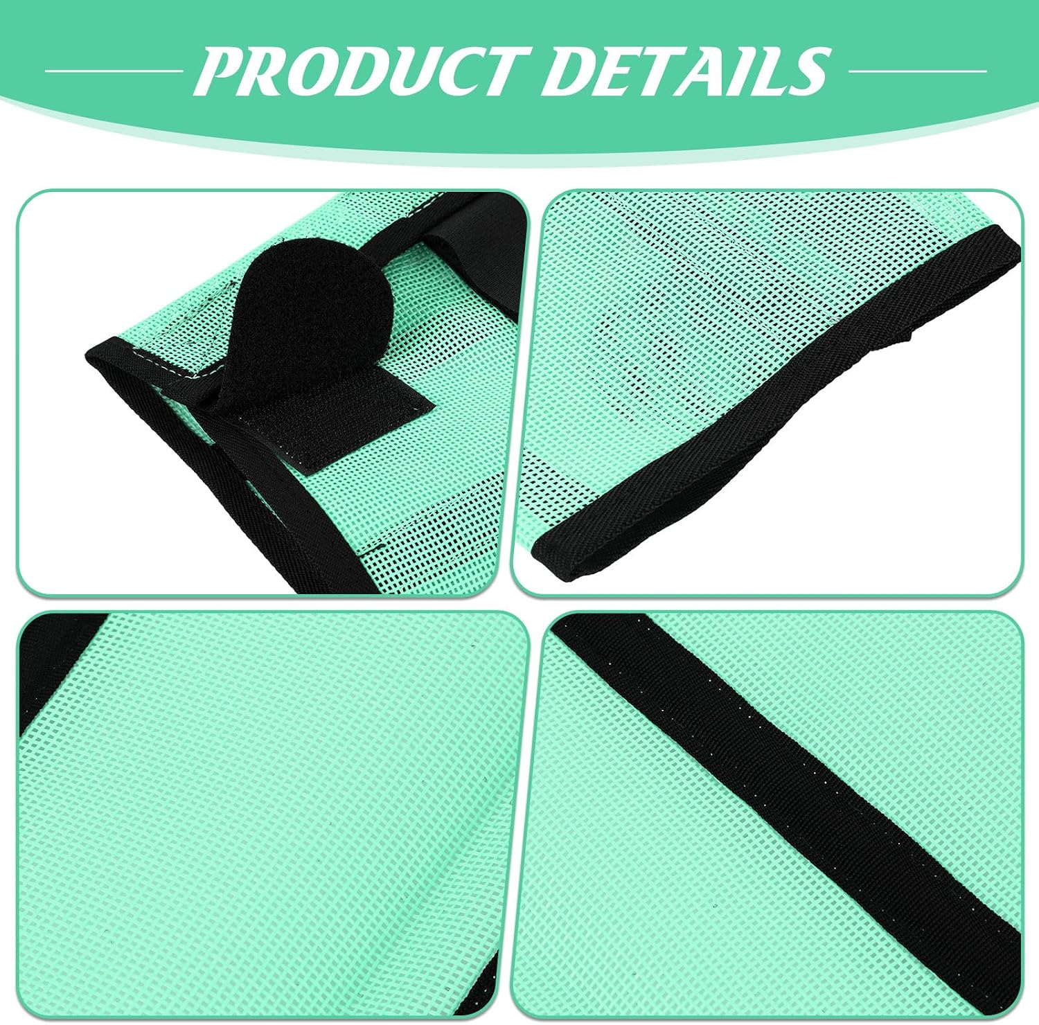 Jexine 12 Fly Boots for Horse Set of 12 Loose Breathable Mesh Horse Fly Sheets Protective Horse Leg Wraps Leggings for Preventing Flies and Mosquitoes Bites(Green)