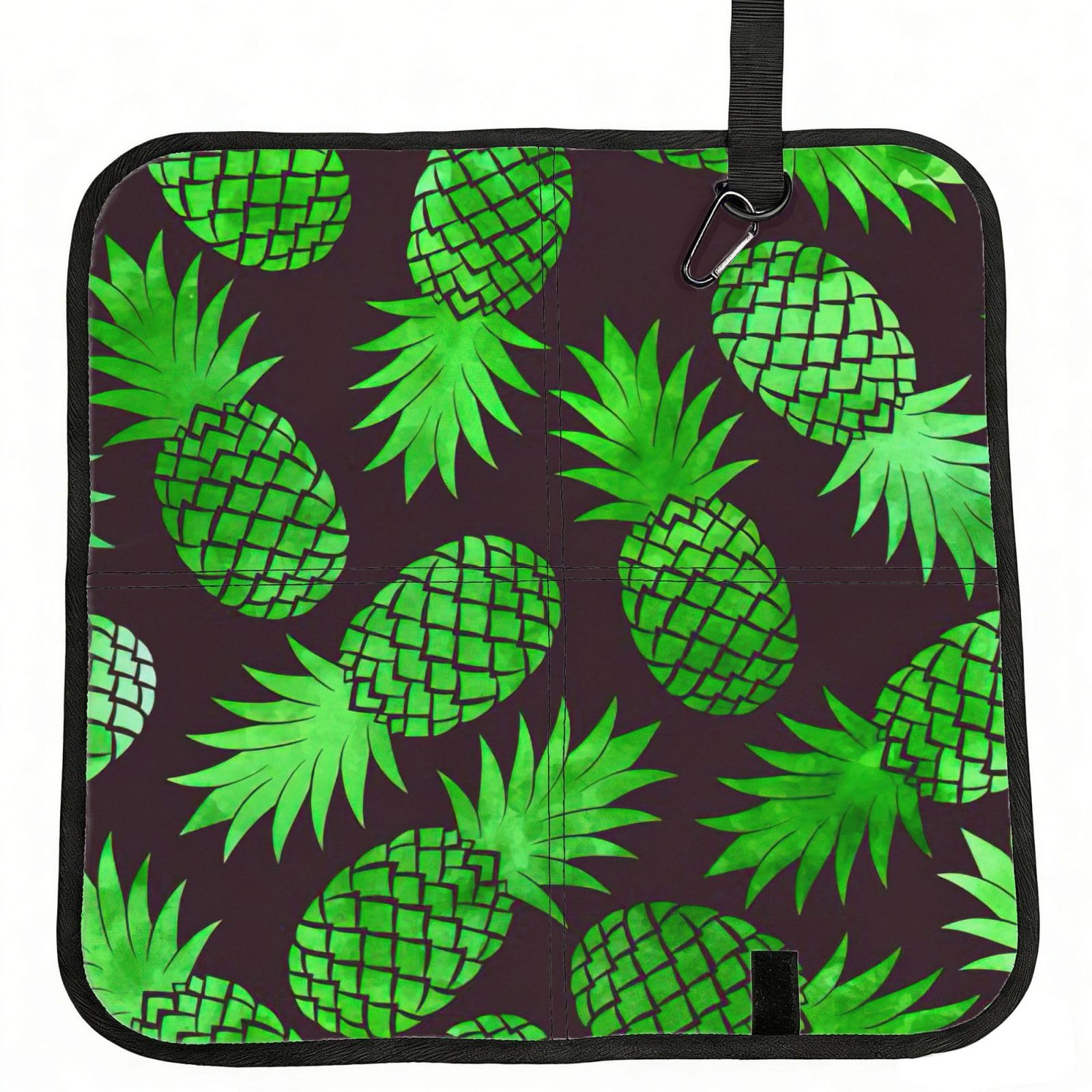 SDEGTHO Pineapple Art Printed Foldable Seat Pad with Closure, Lightweight Cushion for Airplane Travel Camping