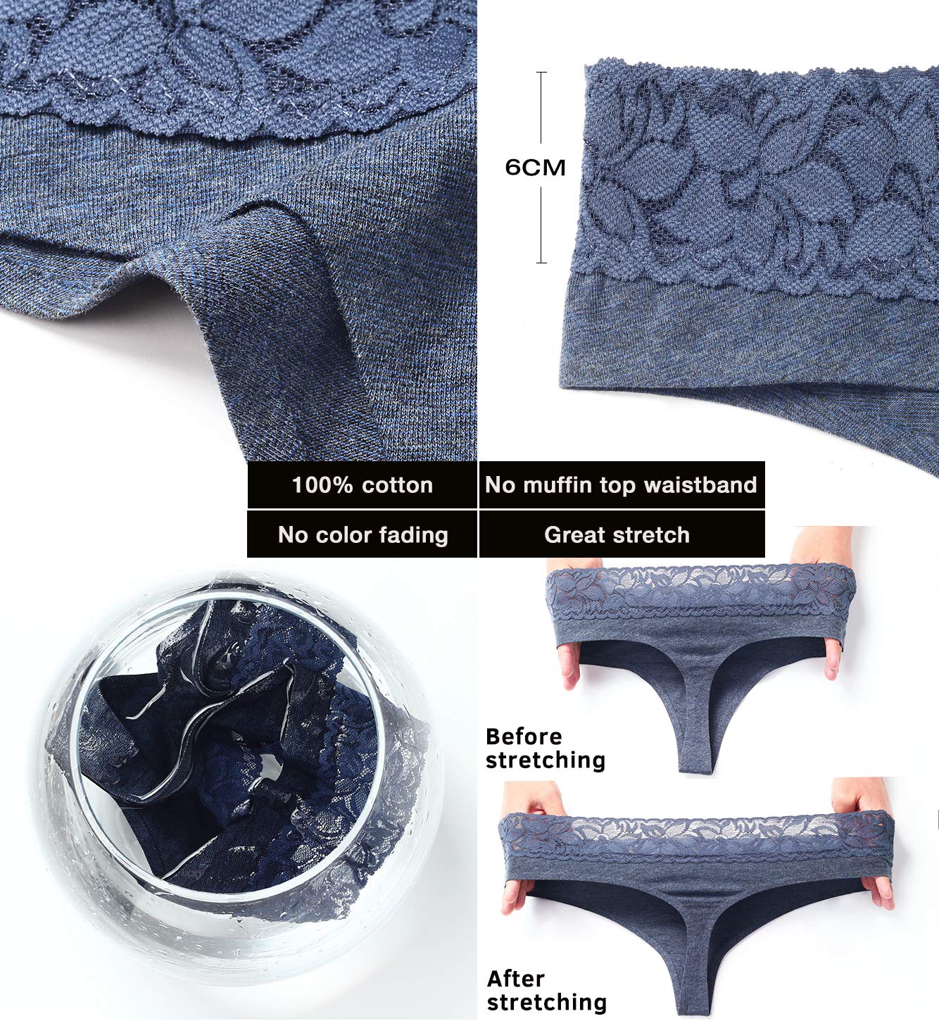 Tanga da donna in cotone senza cuciture perizoma per mutandine da donna in pizzo