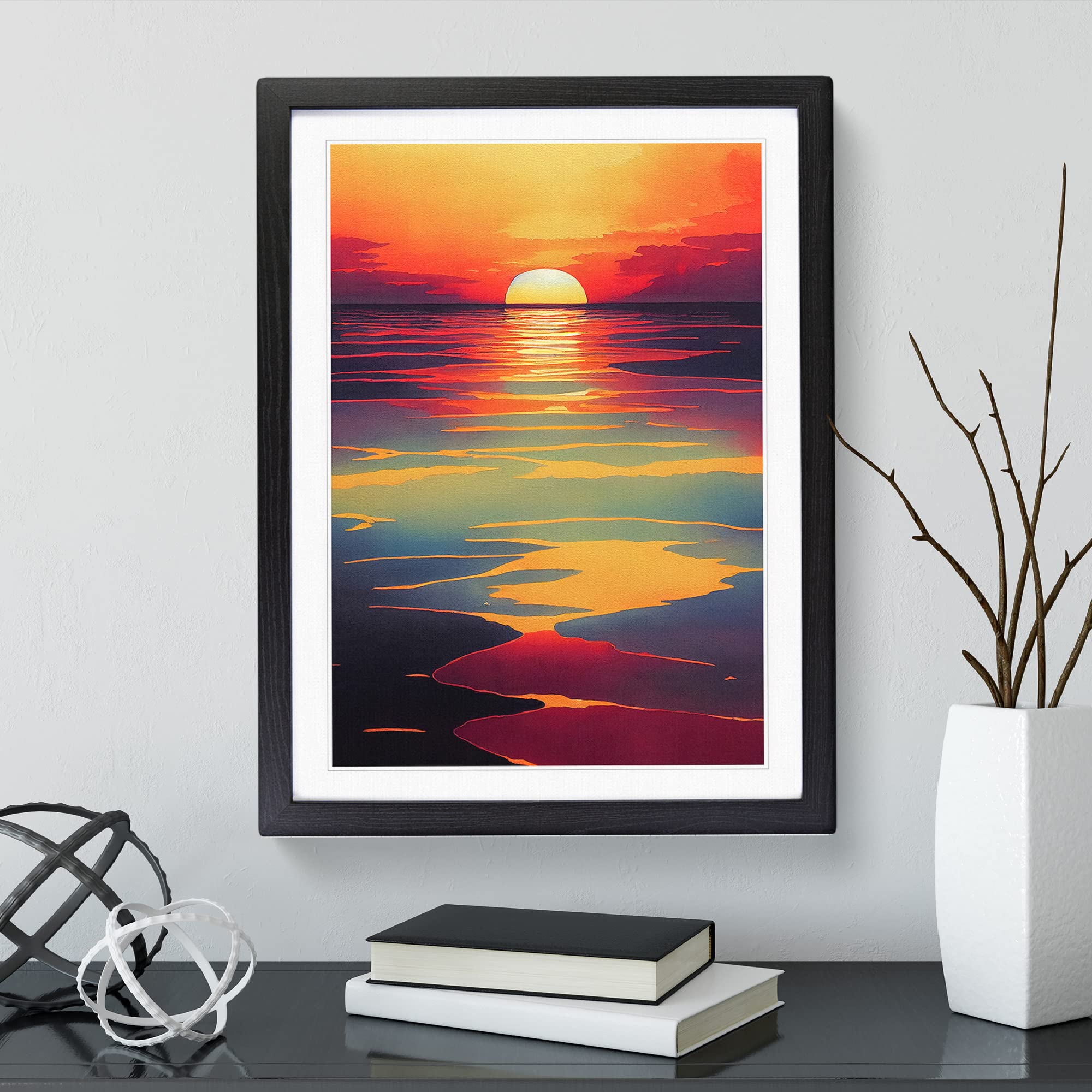 Riveting Sunset Framed Print, Black, A3 (34 x 46 cm) - Image 2