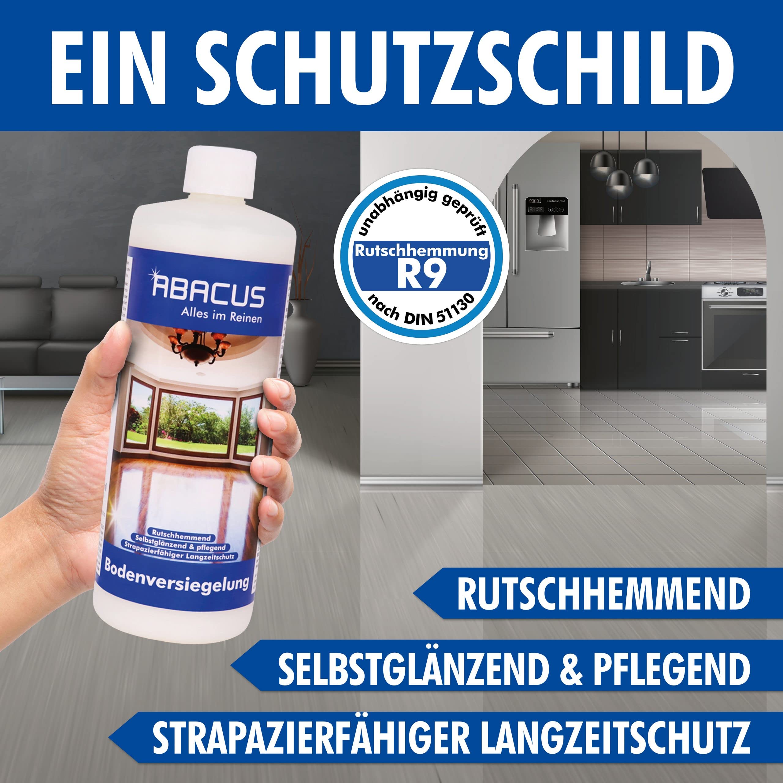 ABACUS® Bodenversiegelung, Parkettversiegelung, Laminatversiegelung, PVC-Versiegelung, Dielenversiegelung, Korkversiegelung – Bodenversiegelung 2x 1L (7688.2)