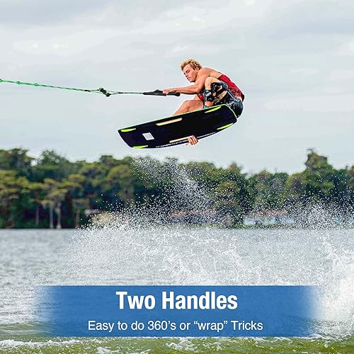 Miniatura 3 de Affordura Cuerda de esquí acuático con asa, cuerdas de esquí para deportes acuáticos, cuerda de remolque de esquí para tubos, 4 secciones, cuerda de