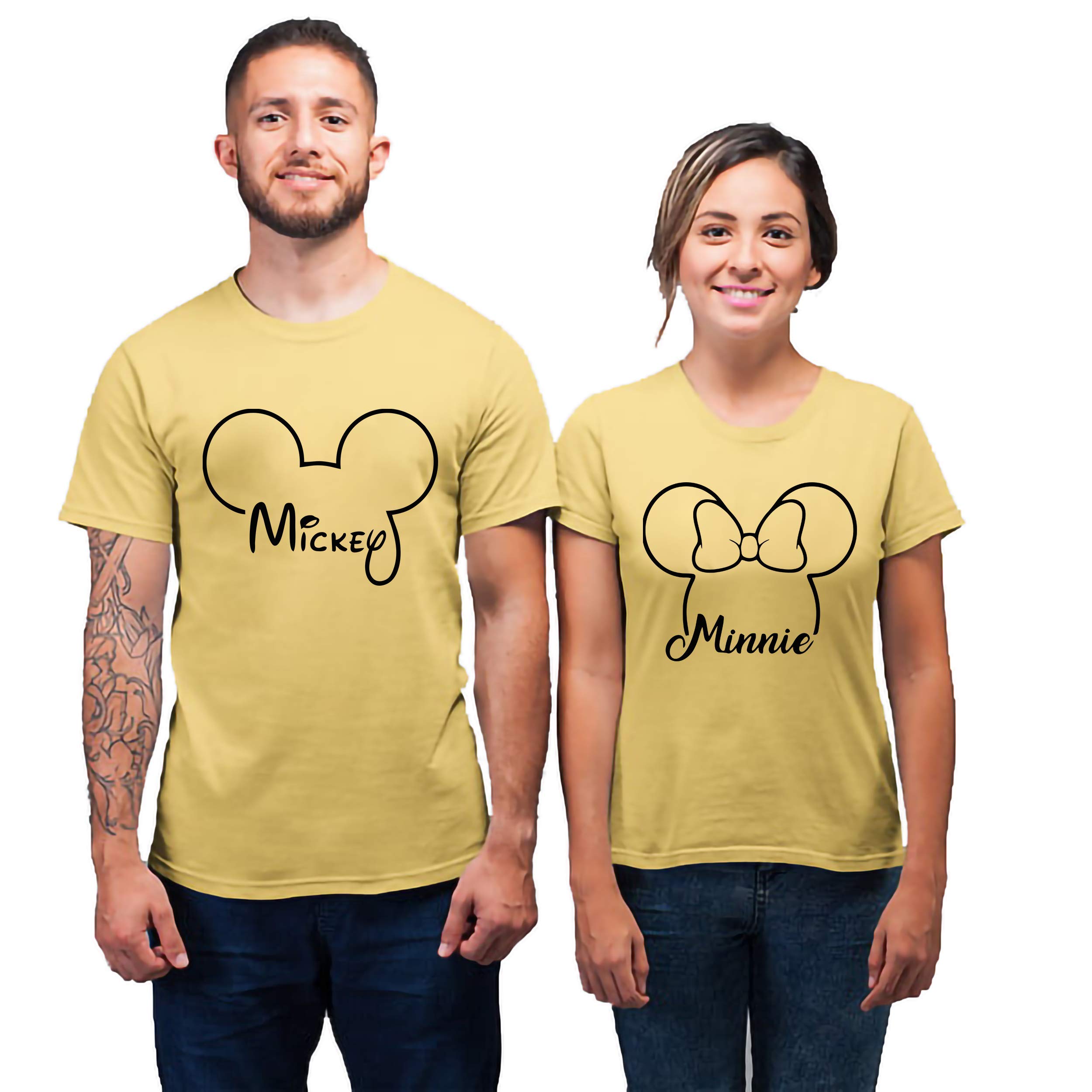 VLAM Cartoon Printed Minnie Mickey Couple T-Shirt