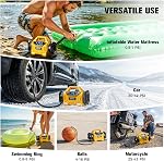 3X Gonflateur de pneus sans fil plus rapide Air Pompe à compresseur compatible avec Dewalt 20V Batterie, LIVOWALNY 160PSI 12V DC/20V DC avec jauge de pression & Déflateur pour voiture, ramassage, Air Matelas (outil seulement)