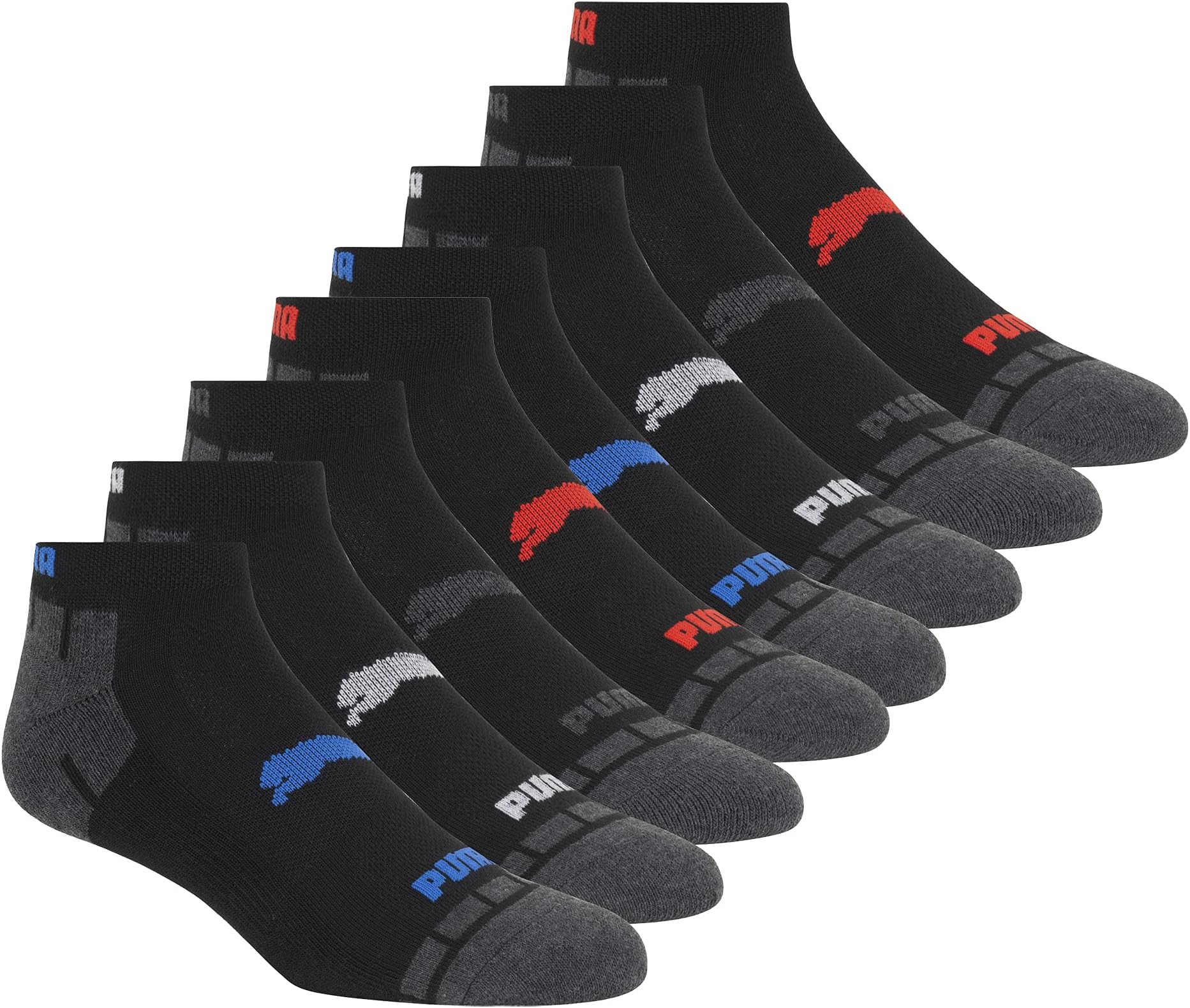 PUMA Men's 8 Pack Low Cut Socks Running Socks (pack of 8)