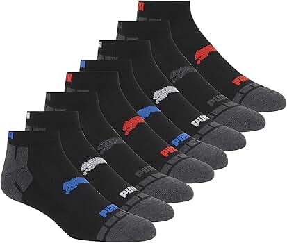 PUMA Mens No show Sport Socks, Moisture Control, Arch Support (8 Pair)  (Regular Shoe Size: 6-12, Black) : Clothing, Shoes & Jewelry - Amazon.com
