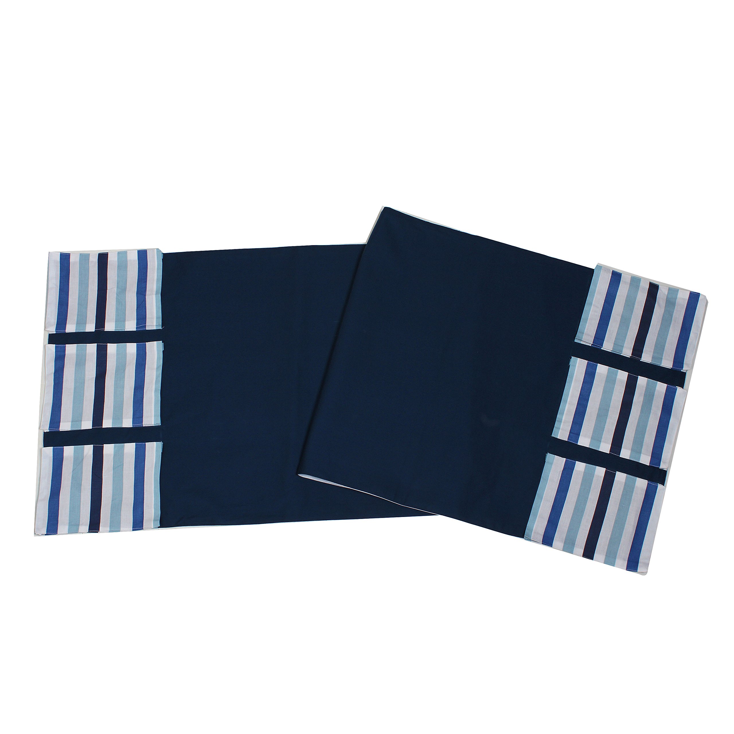 Bacati Little Sailor Changing Table Storage Runner, Blue Stripes-picture-15