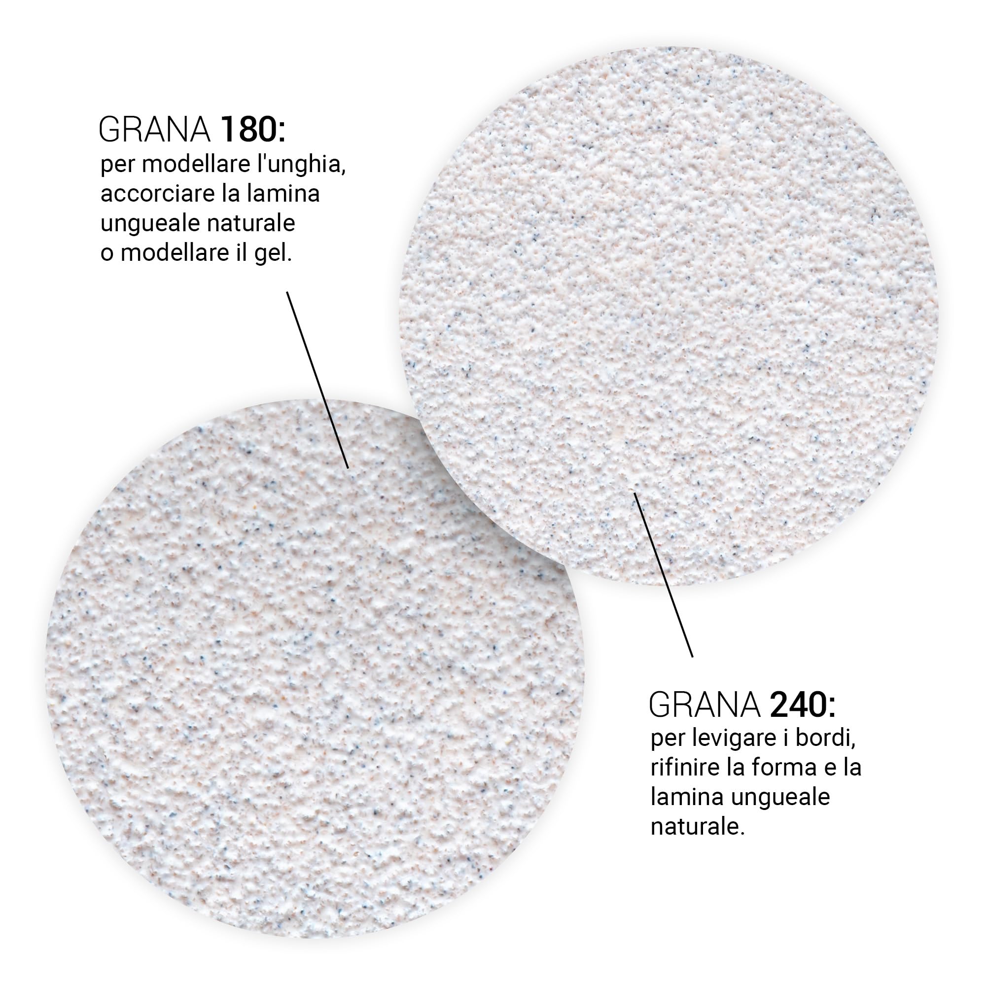 ABA GROUP Goddess - Lima per unghie, 180/240-500 pezzi, con mezzaluna, spessore 2 mm, strumenti professionali per unghie in gel e naturali, lime per unghie in gel, frecce su due lati, set per unghie