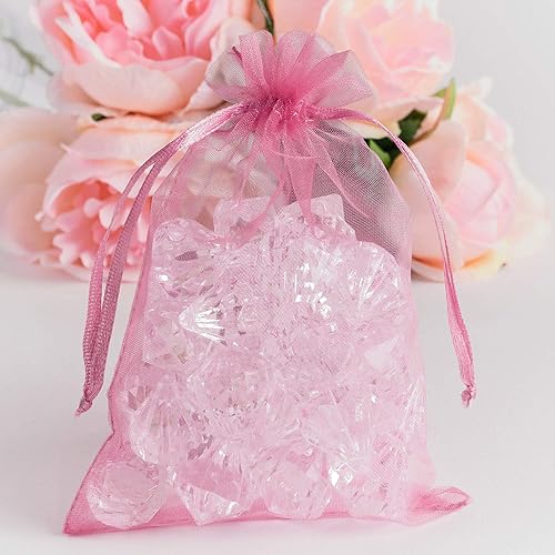 Miniatura 2 de Paquete de 100 mini bolsas transparentes de organza transparentes con cordón de 4 x 6 pulgadas, bolsas de joyería para bodas, decoraciones de