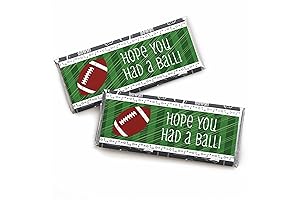 Big Dot of Happiness End Zone - Football Candy Bar Wrappers Baby...