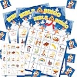 24 Players Bible Bingo Game, Bingo Game for Adults, Jesus Christian Sunday Church Activity, Religious Party Xmas Party Decorations Supplies, Vacation Bible School Bingo Cards