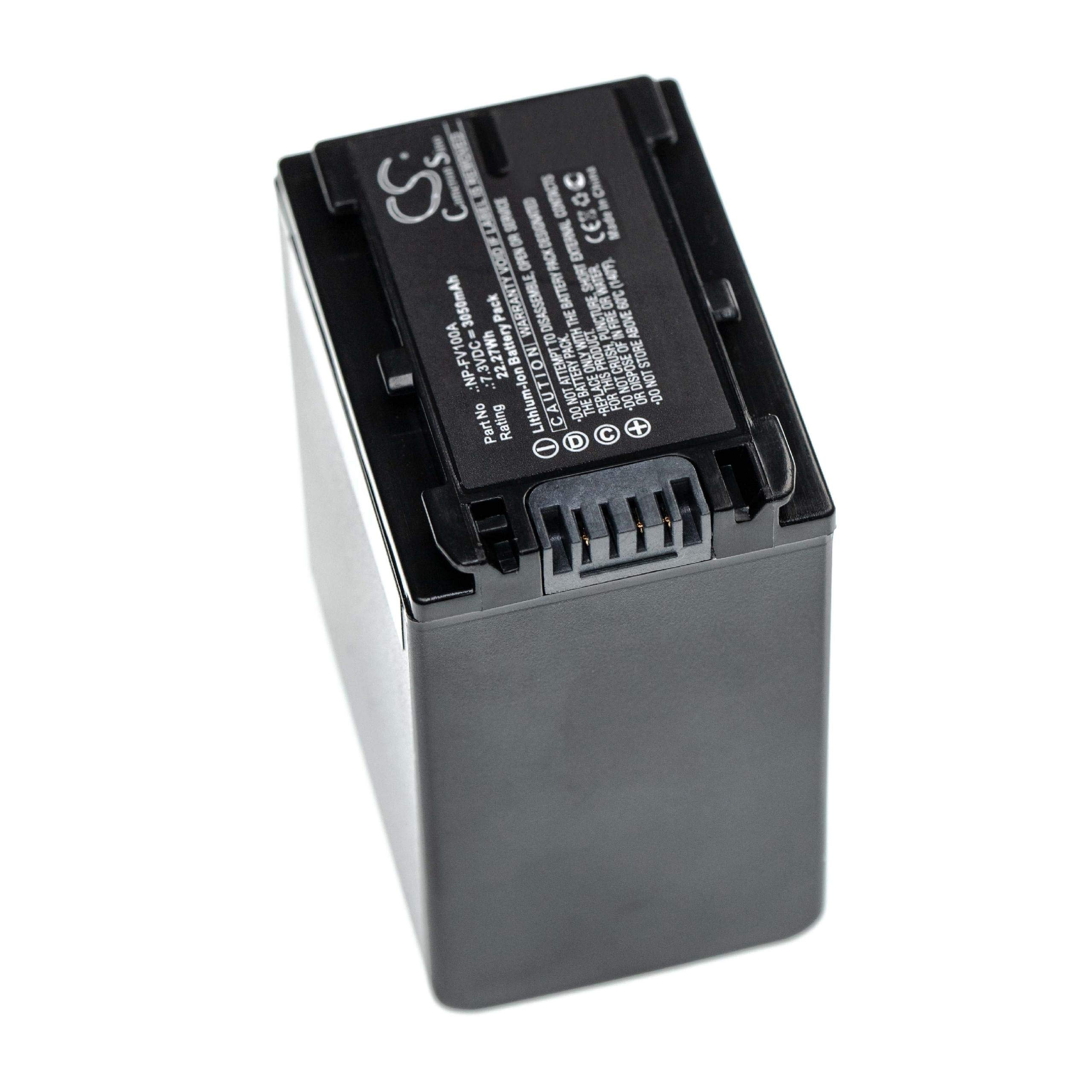 vhbw batteria compatibile con Sony FDR-AX33, FDR-AX45, FDR-AX40, FDR-AX700, FDR-AX60, FDR-AX53 videocamera camcorder (3050mAh, 7,3V, Li-Ion)