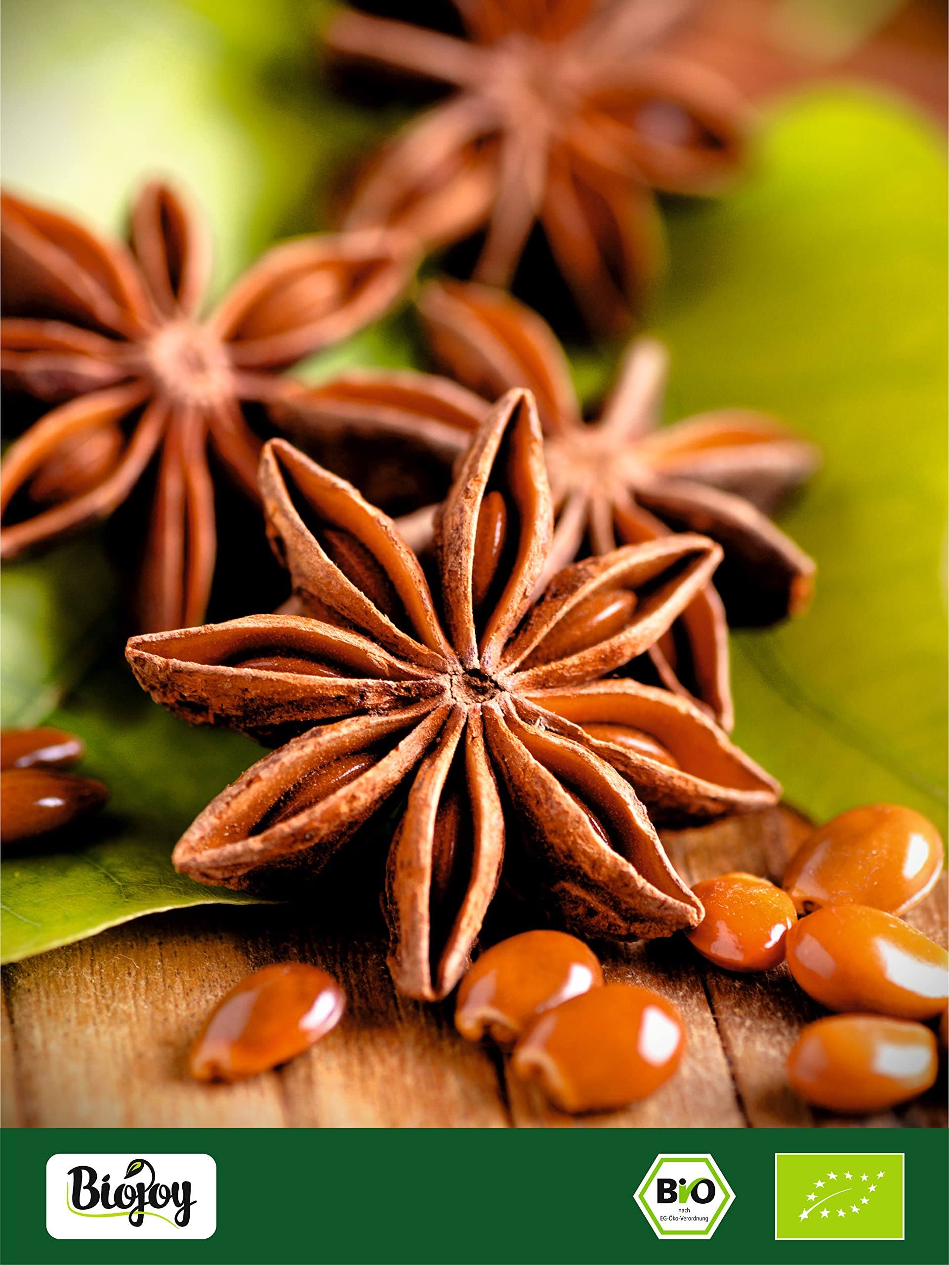 Biojoy BIO-Anis étoilé entière (500 g), thé d'anis, sans additifs (Illicium verum)