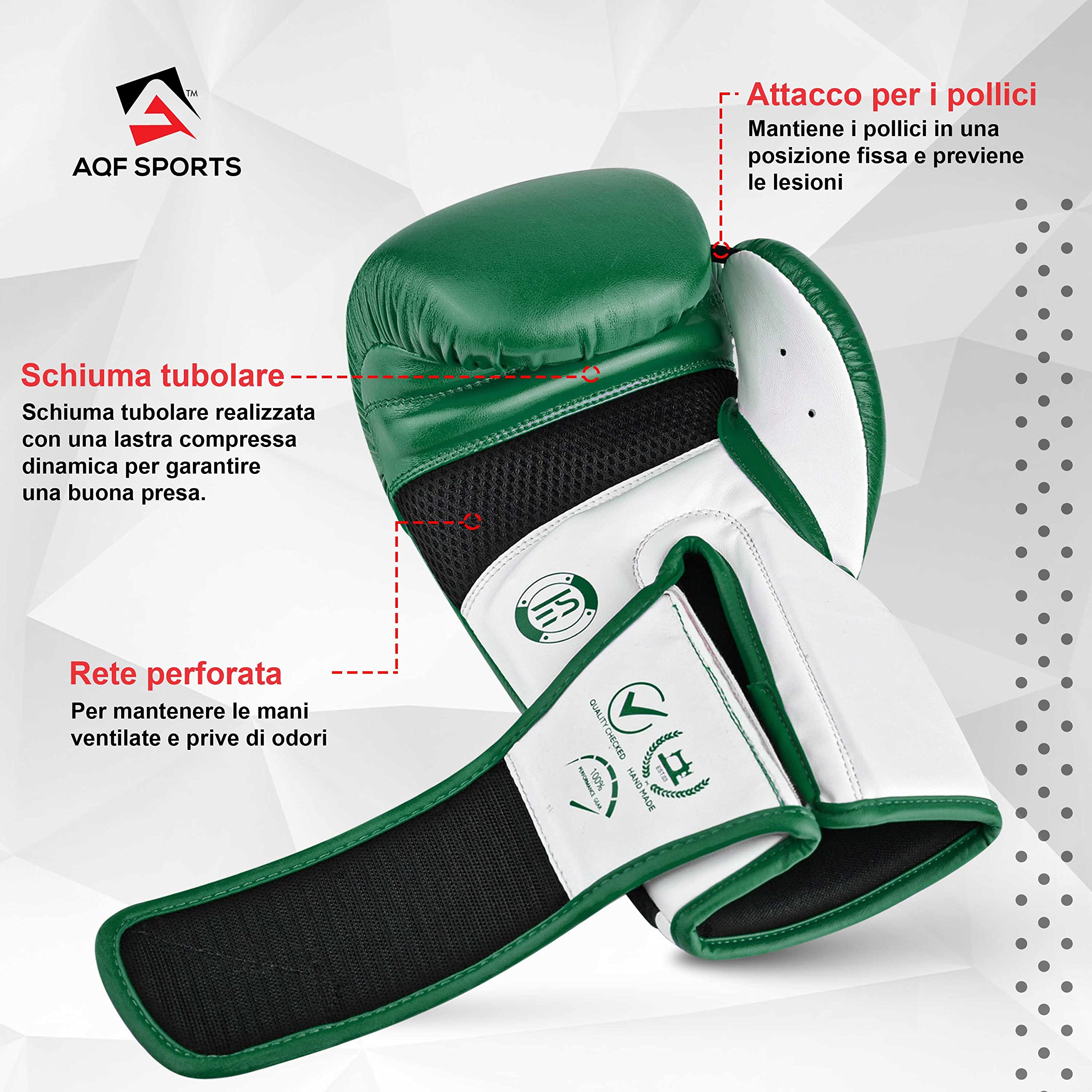AQF Guantoni da Boxe, Guanti Muay Thai per MMA Pugilato Uomo Donna 8-16 Oz