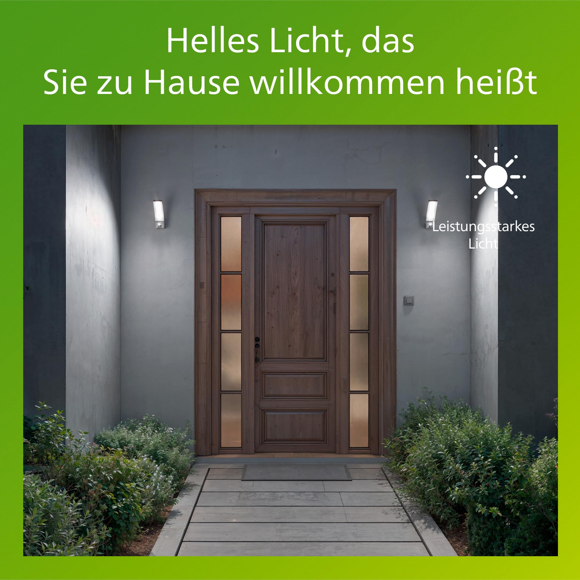 PHILIPS Splay LED-Wandleuchte, Außenleuchte mit Bewegungsmelder, Außenbeleuchtung, 12 W, 1.600 lm, 4.000 K Kaltweißes Licht, IP44-Wetterfest, Integrierte LED, Langlebig, Aluminium, Anthrazitgrau