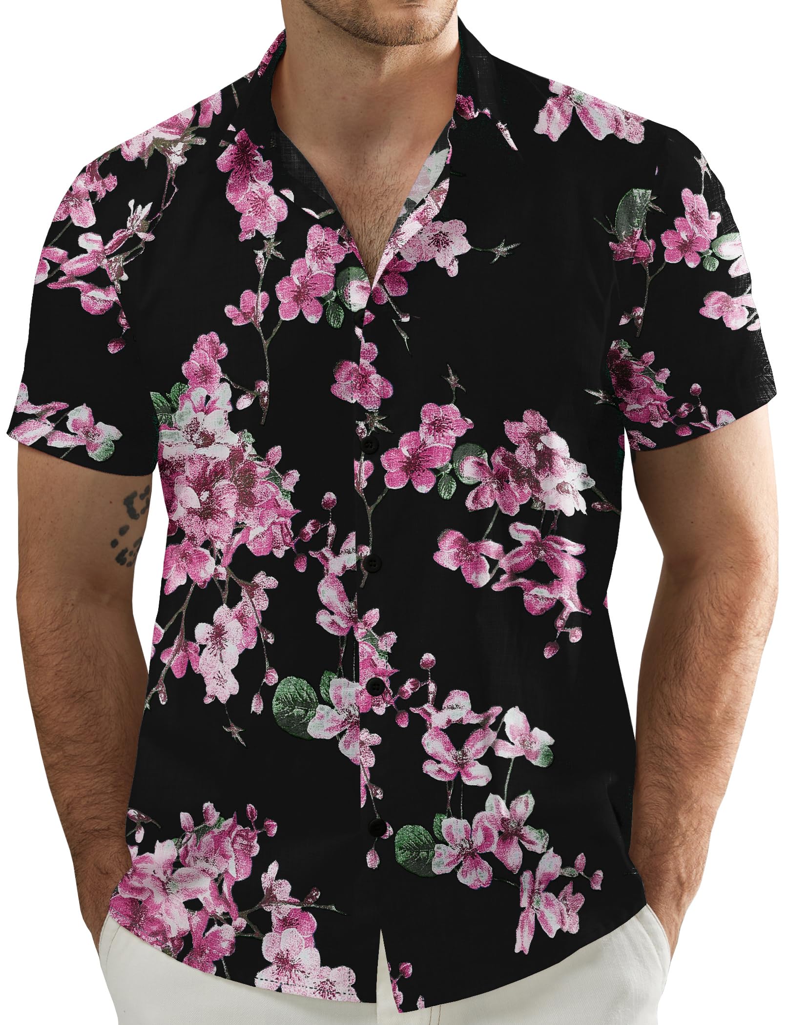 Men's Hawaiian Shirt Short Sleeve Button Down Shirts